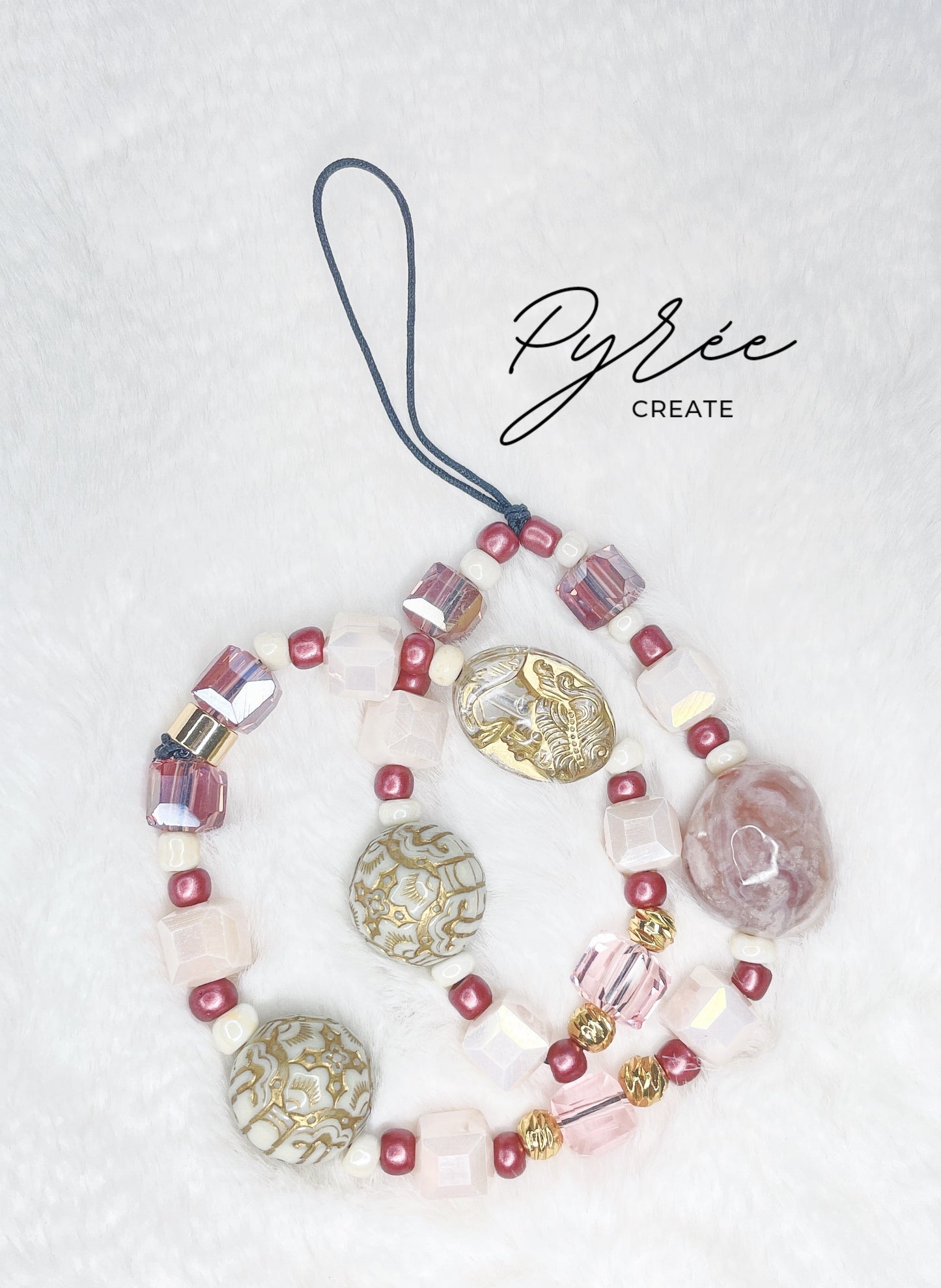 [One & Only] Dainty Pink Floral Lace - Flower Agate